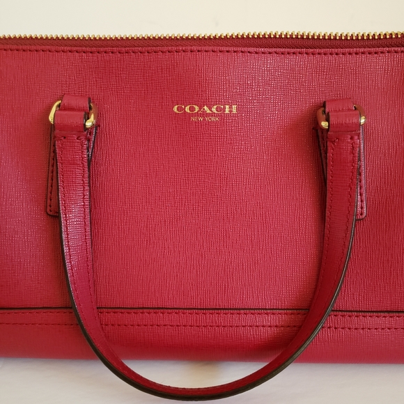 Coach Red/Burgundy Satchel Crossbody Bag - Excellent Condition - Picture 5 of 15
